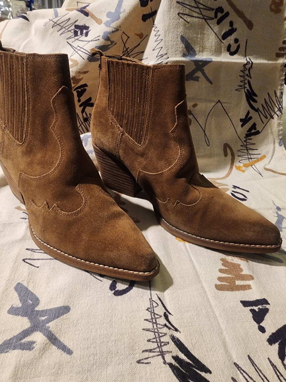Sam Edelman Brown Suede Western Ankle Booties
